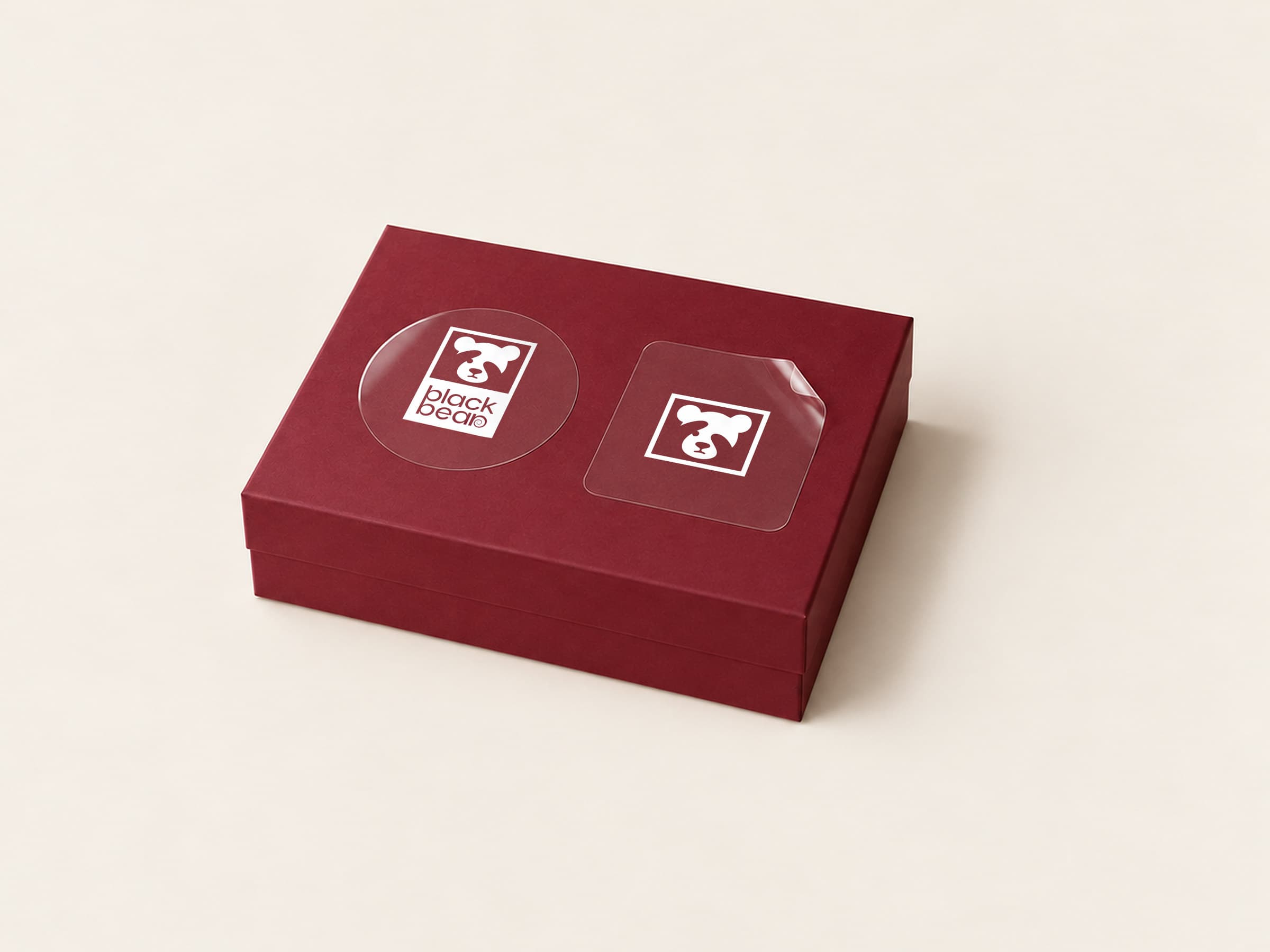Clear stickers with white ink