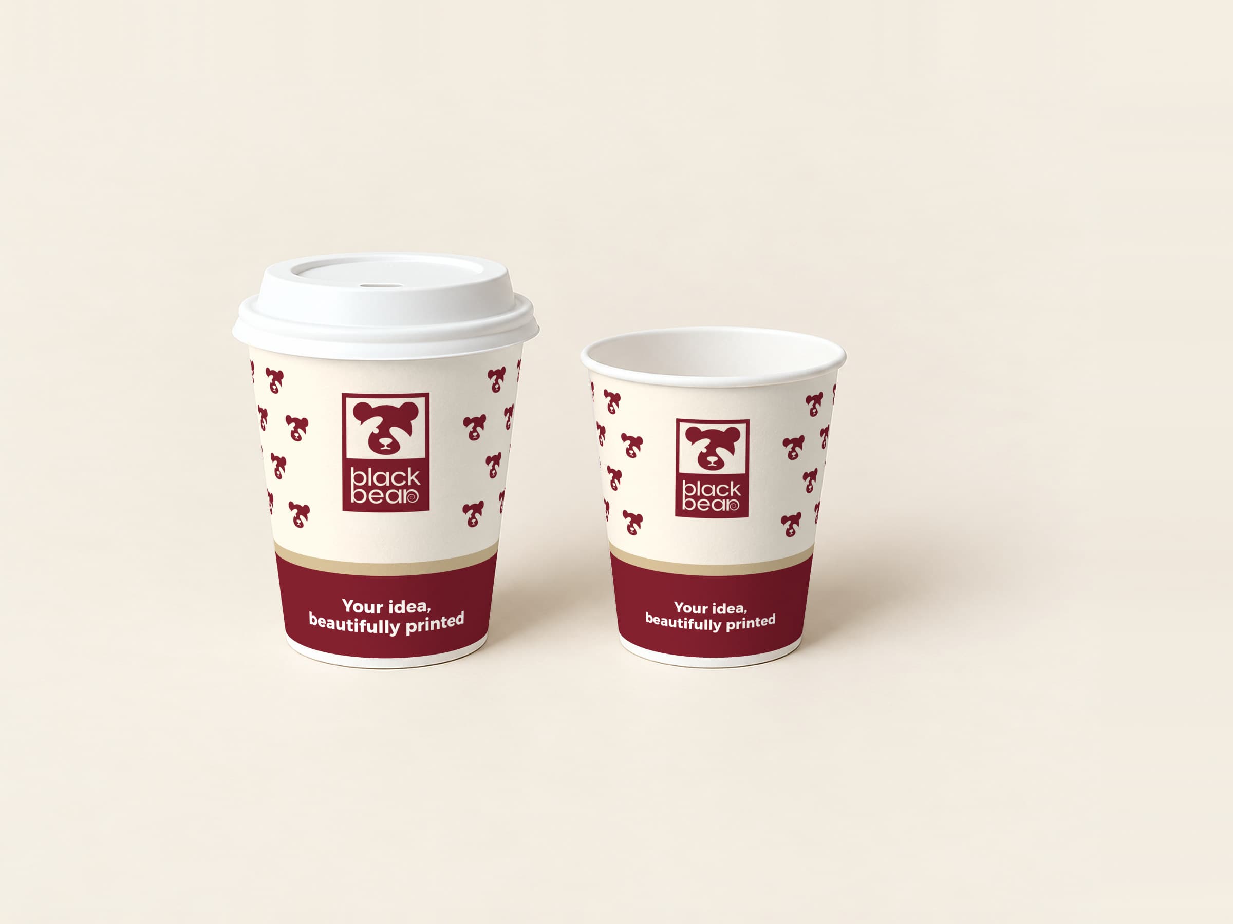 Full-colour printed paper cups